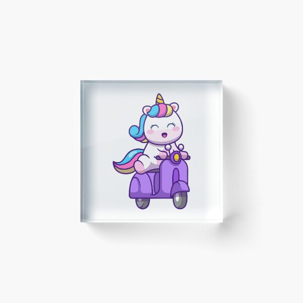 Item preview, Cute Unicorn Riding Purple Scooter designed and sold by zchikar.