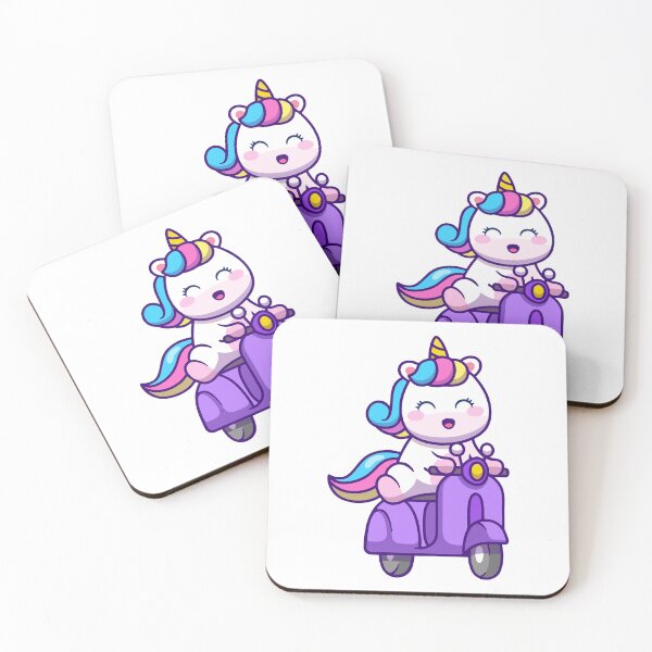 Item preview, Cute Unicorn Riding Purple Scooter designed and sold by zchikar.