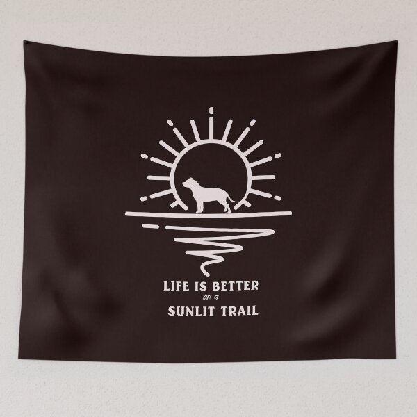 Item preview, Life Is Better On A Sunlit Trail - Minimalist Dog Sunset - Outdoor Adventure Silhouette designed and sold by TraceFlowPrints.