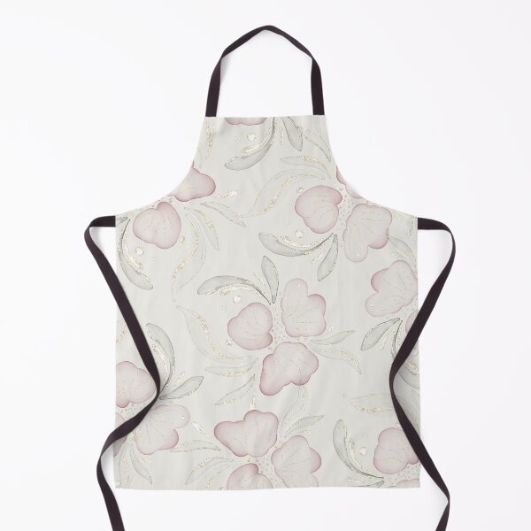 Aperçu de l'œuvre Pivoines rose poudré à l'aquarelle, motif floral à paillettes dorées créée et vendue par AneissPiaf.