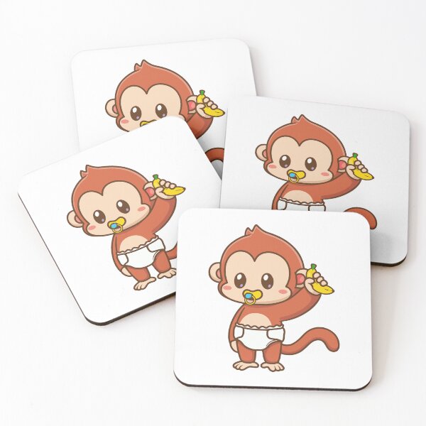 Item preview, Cute Baby Monkey Holding Banana designed and sold by zchikar.