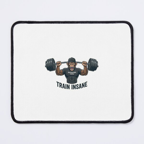 Item preview, Train Insane Monkey Sticker | Hardcore Gym Meme | Fitness Motivation Cartoon designed and sold by Newkidshub.