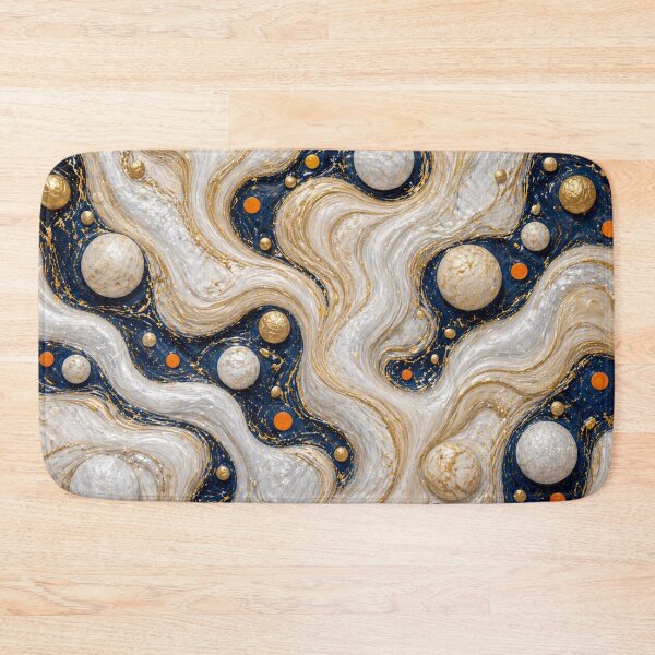 Item preview, Ivory Drift: Gilded White Waves on Midnight Blue designed and sold by annenambiro.