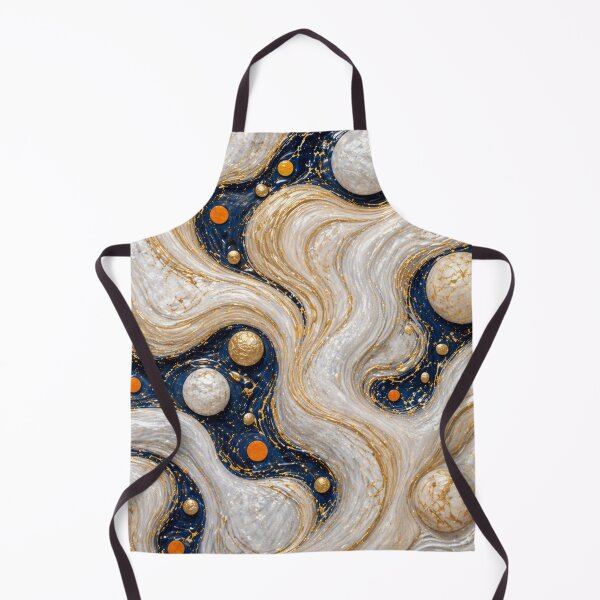 Item preview, Ivory Drift: Gilded White Waves on Midnight Blue designed and sold by annenambiro.