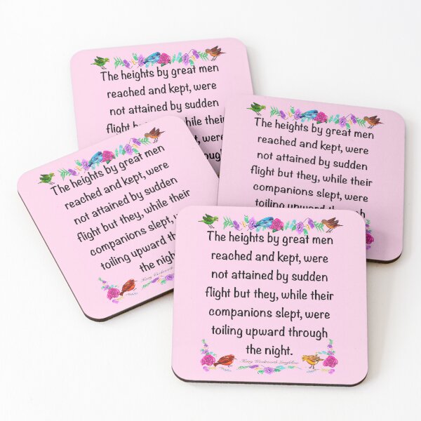 Item preview, Motivational Inspirational motivation affirmation in pink - The heights by great men reached and kept designed and sold by Artonmytee.