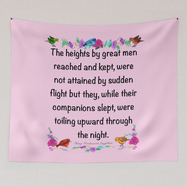 Item preview, Motivational Inspirational motivation affirmation in pink - The heights by great men reached and kept designed and sold by Artonmytee.