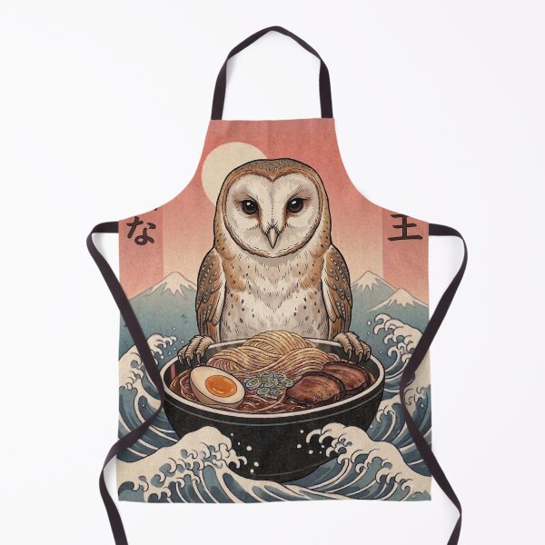 Item preview, Funny Owl Japanese Ramen Noodles Vintage Kanagawa Wave designed and sold by FurryHavenPH.