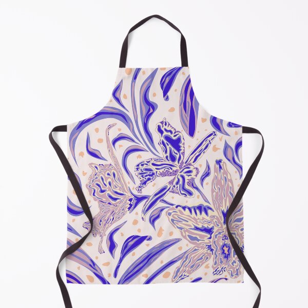 Item preview, Blue Art Nouveau Orchid Seamless Floral Pattern designed and sold by AneissPiaf.