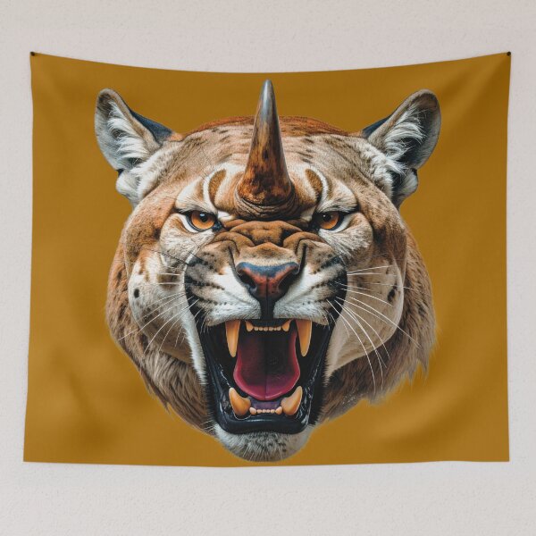Item preview, Hybrid portrait of a Puma & Rhinoceros! (Digital illustration) designed and sold by Alan-David.