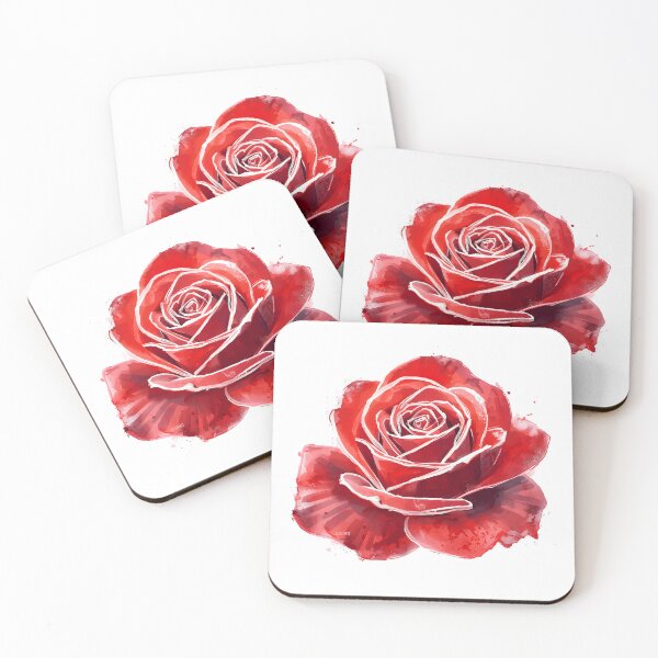 Item preview, Red rose flower watercolor painting  designed and sold by uunaa.
