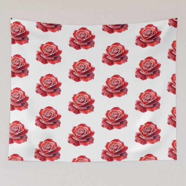 Item preview, Red rose flower watercolor painting  designed and sold by uunaa.