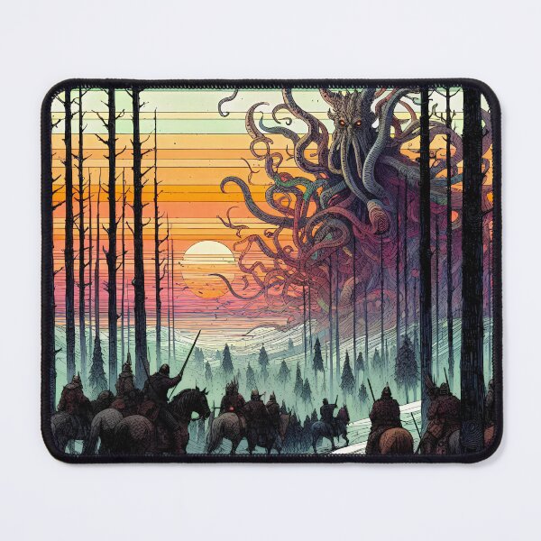 Item preview, The Hunt for Grendel’s Mother | Lovecraftian Beowulf Wall Art designed and sold by Stoneflower-Art.