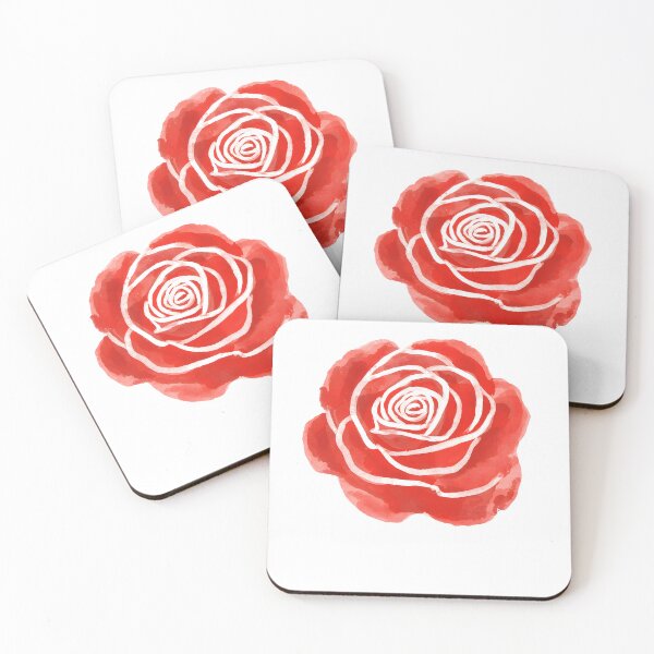 Item preview,  Red rose flower watercolor painting  designed and sold by uunaa.