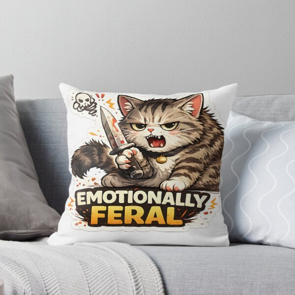 Item preview, Cute Chaos Cat Emotionally Feral Sticker designed and sold by StickoStore.