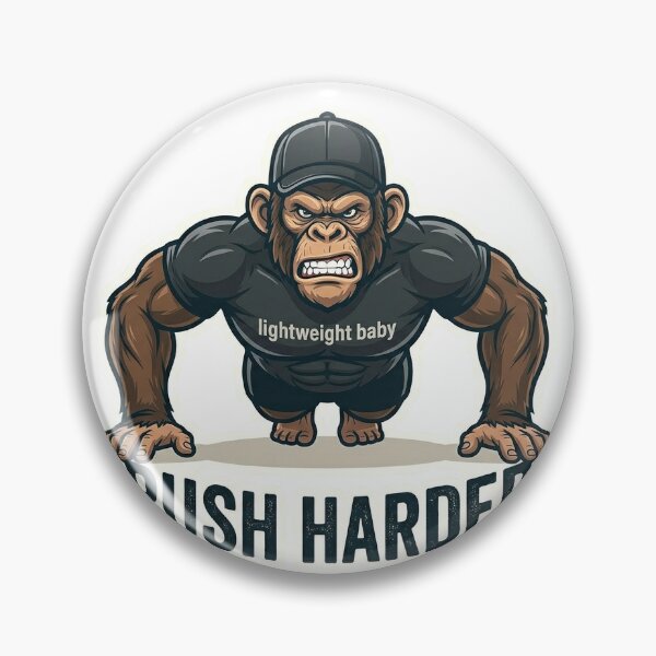 Item preview, Push Harder Monkey Sticker | Workout Motivation Meme | Gym Cartoon Design designed and sold by Newkidshub.