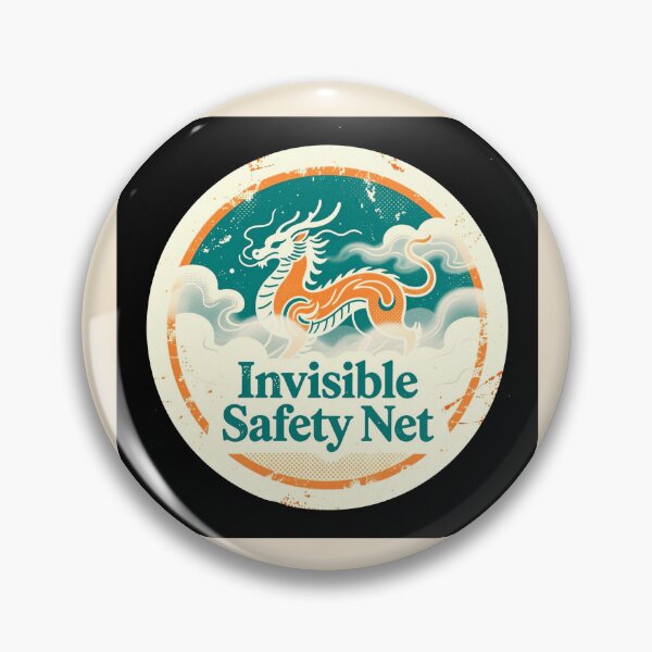 Item preview, Dad's Invisible Safety Net Retro Badge designed and sold by Arte-Excellency.