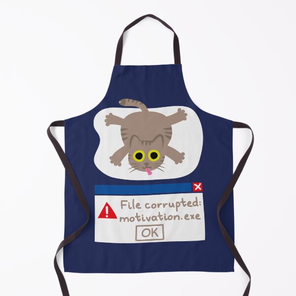 Item preview, File Corrupted: Motivation.exe - Lazy Cat Error Meme designed and sold by fishdesigns.