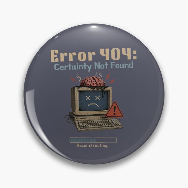 Item preview, Error 404 Certainty Not Found - Retro Tech Existential Humor designed and sold by Alt Christian.