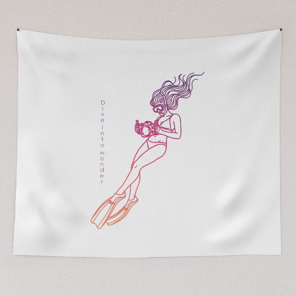 Item preview, Dive Into Wonder – Minimalist Diver in a Color Gradient designed and sold by Herzbaumatelier.