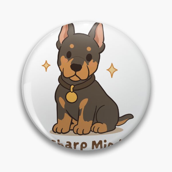 Item preview, Doberman Sharp Mind Cute Kawaii Puppy Sticker designed and sold by MJ ART.