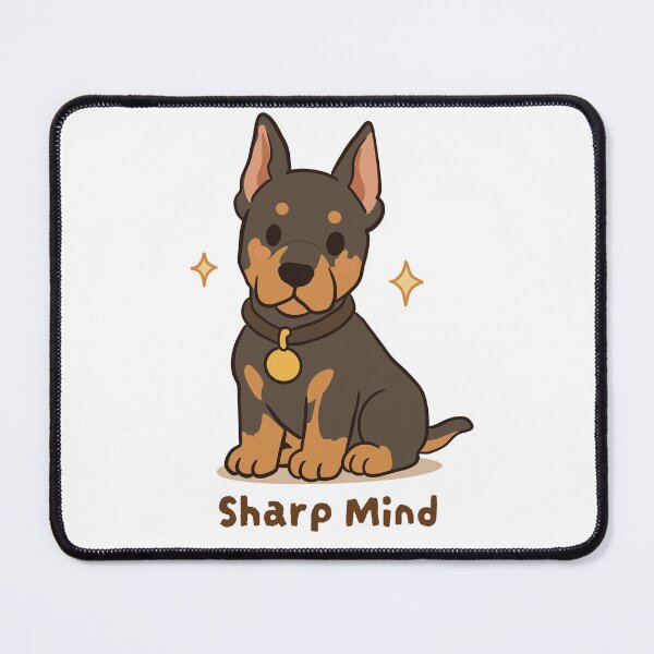 Item preview, Doberman Sharp Mind Cute Kawaii Puppy Sticker designed and sold by MJ ART.