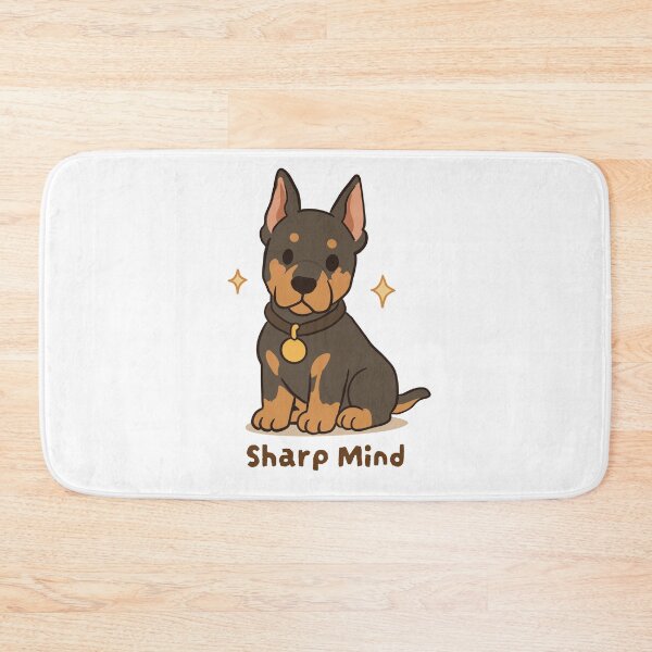 Item preview, Doberman Sharp Mind Cute Kawaii Puppy Sticker designed and sold by MJ ART.
