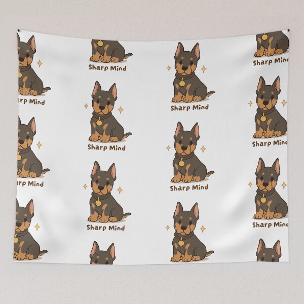Item preview, Doberman Sharp Mind Cute Kawaii Puppy Sticker designed and sold by MJ ART.