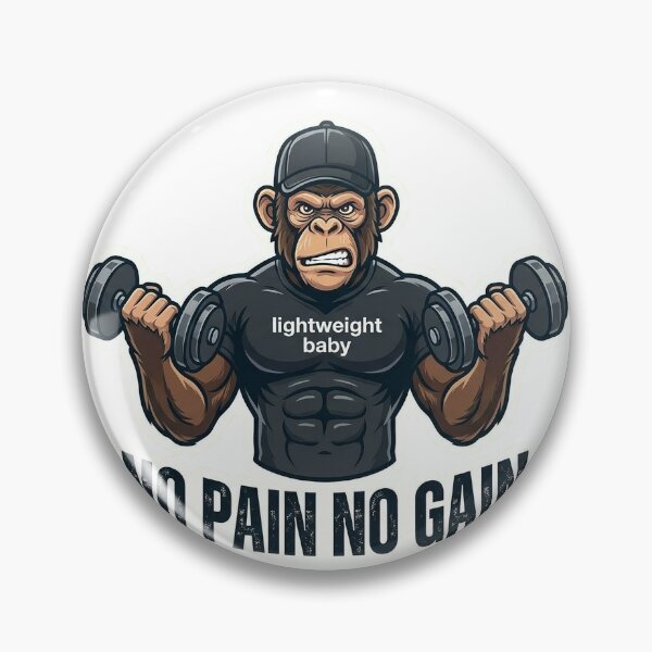 Item preview, No Pain No Gain Monkey Sticker | Gym Motivation Meme | Fitness Trainer Cartoon designed and sold by Newkidshub.
