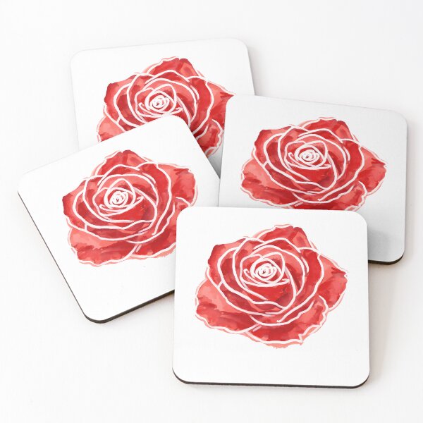 Item preview,  Red rose flower watercolor painting  designed and sold by uunaa.