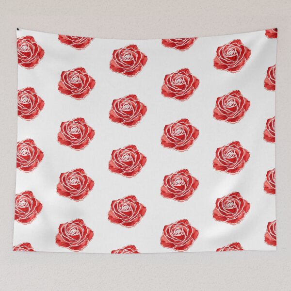 Item preview,  Red rose flower watercolor painting  designed and sold by uunaa.