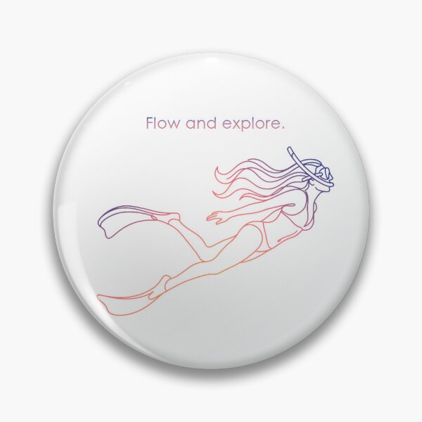 Artikelvorschau, Flow and Explore – Minimalistische Schnorchlerin im Farbverlauf entworfen und verkauft von Herzbaumatelier.