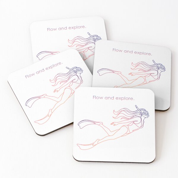 Item preview, Flow and Explore – Minimalist snorkeler in a color gradient designed and sold by Herzbaumatelier.