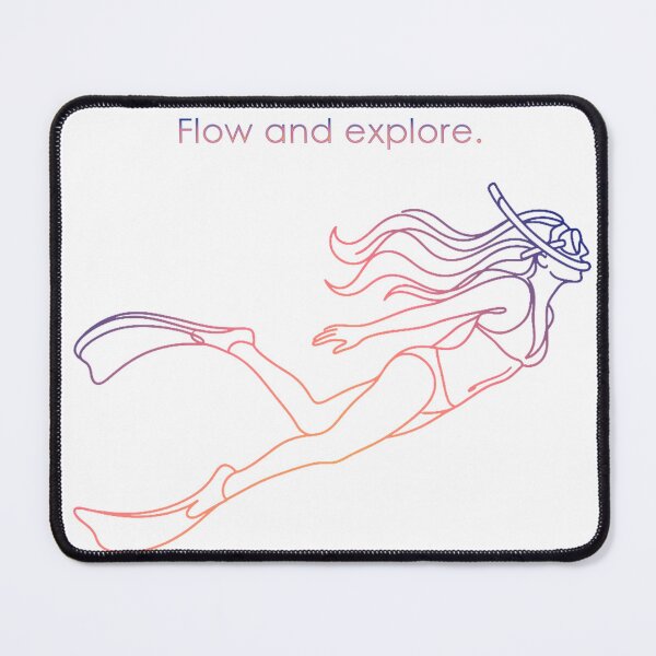 Item preview, Flow and Explore – Minimalist snorkeler in a color gradient designed and sold by Herzbaumatelier.