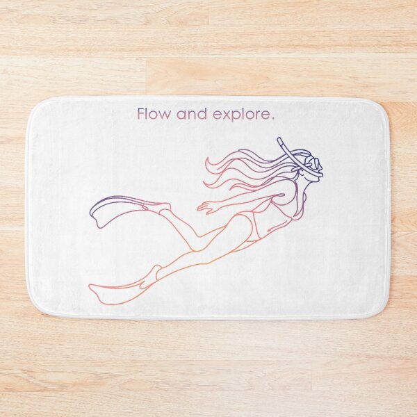 Item preview, Flow and Explore – Minimalist snorkeler in a color gradient designed and sold by Herzbaumatelier.