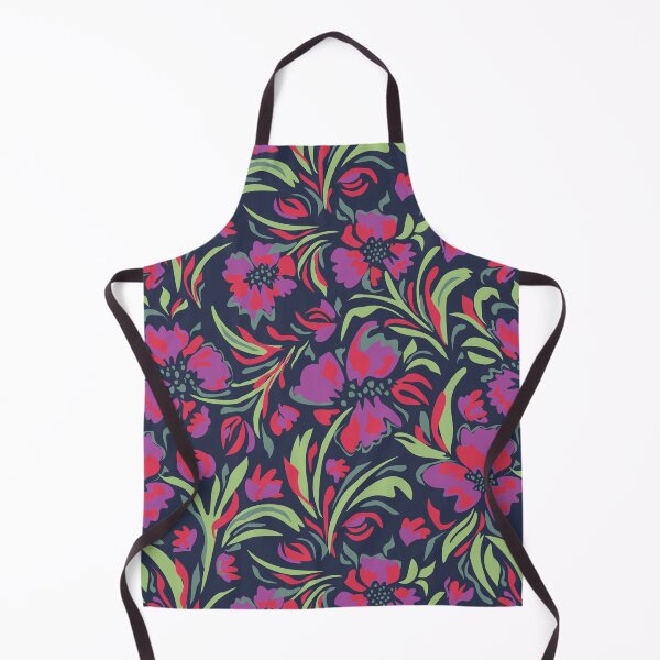 Item preview, Amethyst Orchid and Teaberry Large Floral in Evening Blue designed and sold by AneissPiaf.