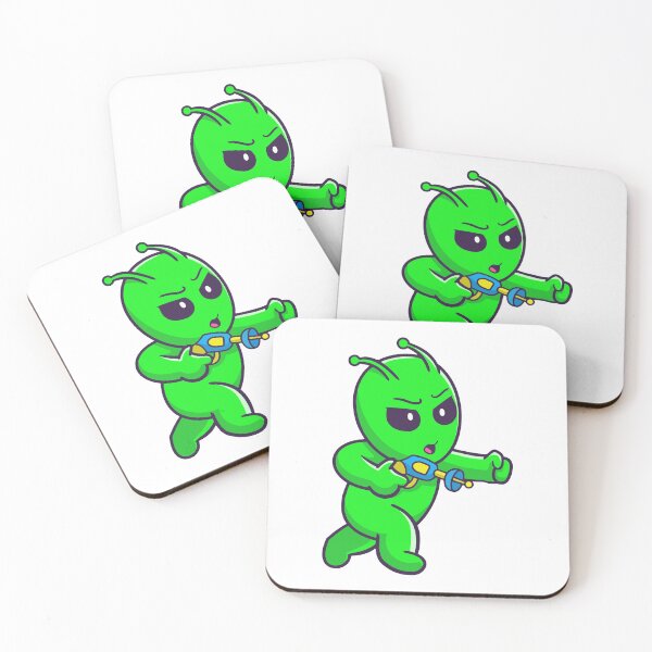 Item preview, Funny Green Alien with Space Ray Gun designed and sold by zchikar.