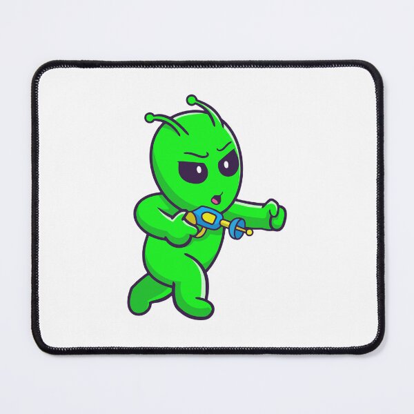 Item preview, Funny Green Alien with Space Ray Gun designed and sold by zchikar.