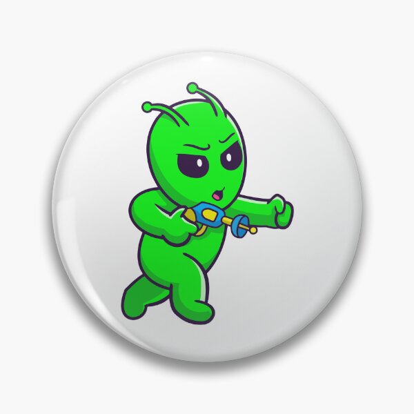 Item preview, Funny Green Alien with Space Ray Gun designed and sold by zchikar.