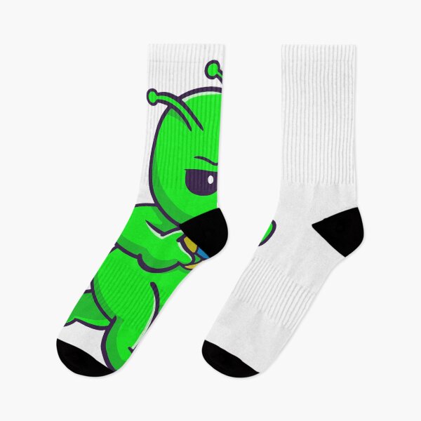Item preview, Funny Green Alien with Space Ray Gun designed and sold by zchikar.