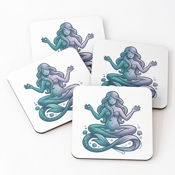 Item preview, Meditative Mermaid Ocean Zen Mental Health Sea Salt Aesthetic Teal Gradient designed and sold by StickyGuys.