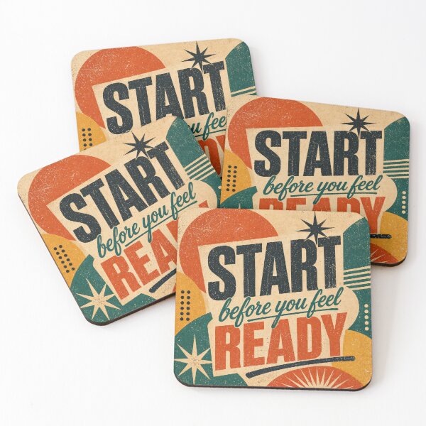 Item preview, Wall Art - Postcard - Retro Momentum: Start Before You Feel Ready designed and sold by ForeverPrintsOK.