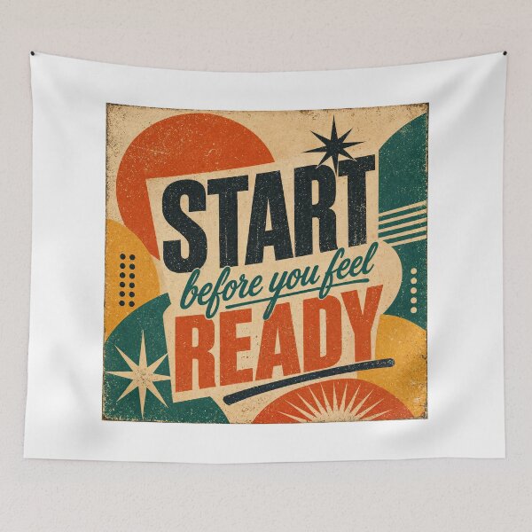 Item preview, Wall Art - Postcard - Retro Momentum: Start Before You Feel Ready designed and sold by ForeverPrintsOK.