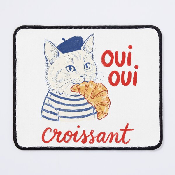 Item preview, A Cat eating a croissant (she may be frensh!!) designed and sold by shellle in the ocean.