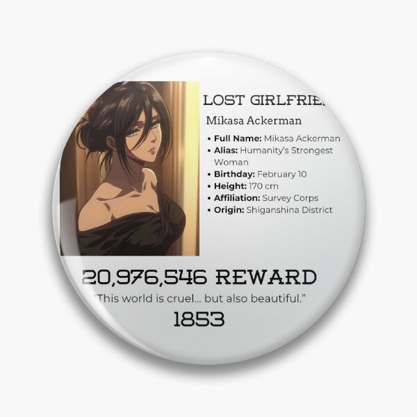 Item preview, LOST GIRLFRIEND - MIKASA ACKERMAN designed and sold by EVERYWAN.