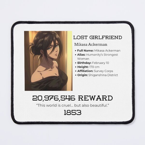Item preview, LOST GIRLFRIEND - MIKASA ACKERMAN designed and sold by EVERYWAN.