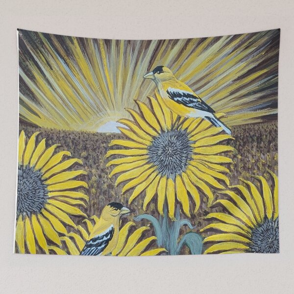Item preview, Goldfinches in the sunflower field  designed and sold by Matt Starr Fine Art .