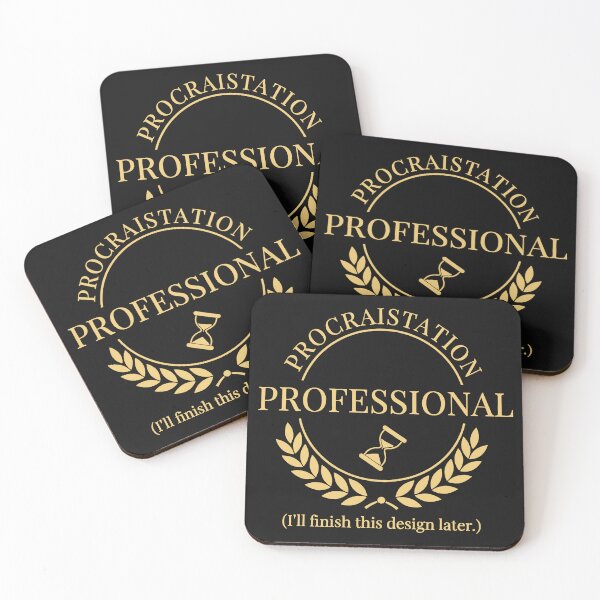 Item preview, Procrastination Professional – Funny Gold Seal for Procrastinators designed and sold by Fuechse.