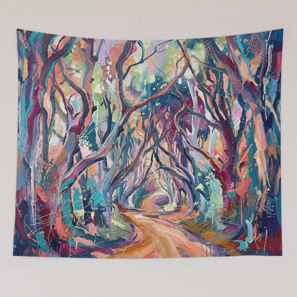 Item preview, Abstract Dark Hedges Northern Ireland Painting designed and sold by Printpix.