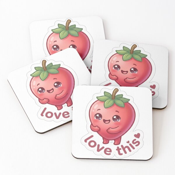 Item preview, Strawberry “Love This” Kawaii Sticker – Cute Aesthetic designed and sold by Dakochaaan.