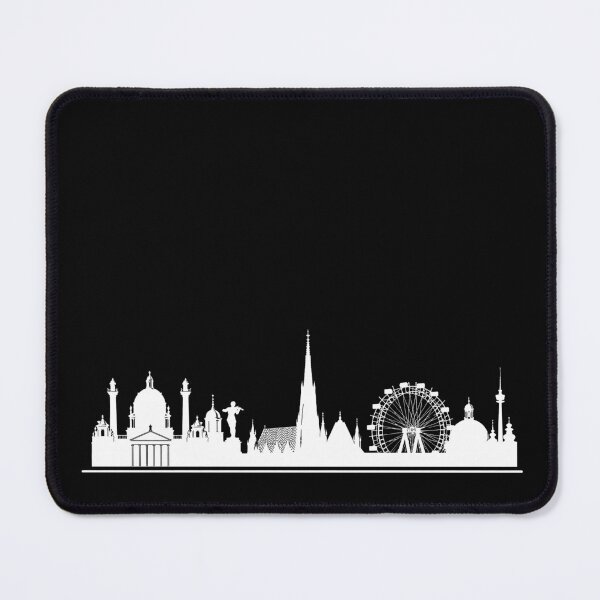 Item preview, Vienna Skyline Minimal Line Art Sticker Black White Vienna Austria City Silhouette Modern Travel Design designed and sold by RafenStein.